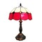 Red Pattern Genuine Stained Glass Table Lamp & Base - Perfect for a Living Room, Bedroom, Office, & More